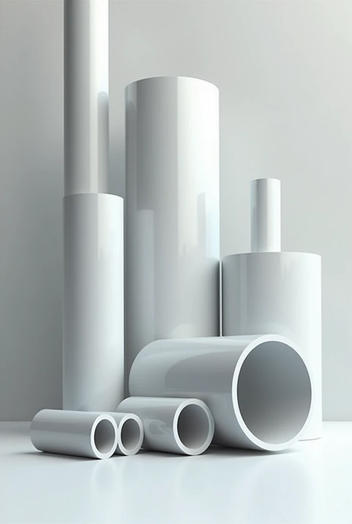 make a picture of straight pvc and metal pipes