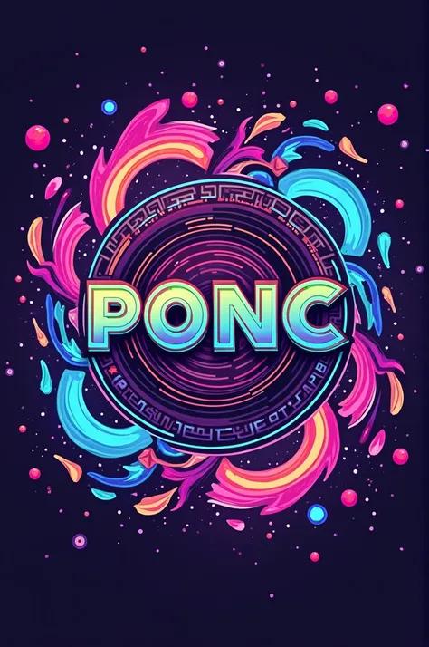 Logo of dj &quot;ponc&quot; with psychedelic style