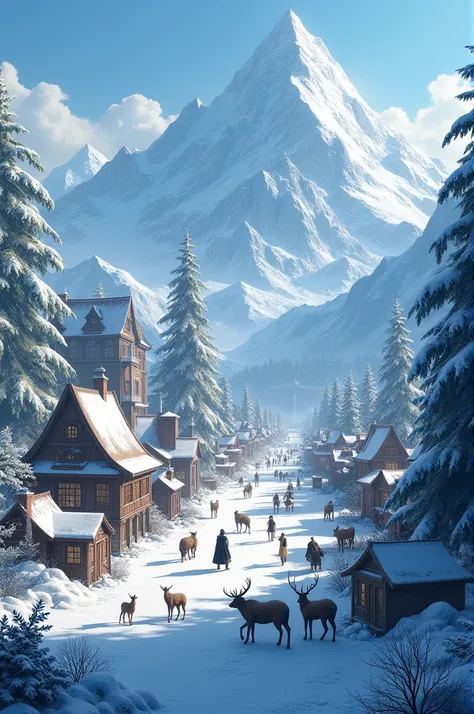 Asgernfell, Its a wonderland of snow with frozen oceans and mountains, theres the kingdom there will be a market district with a town square and civilian houses trees are starting to grow back and theres wild life like deer 