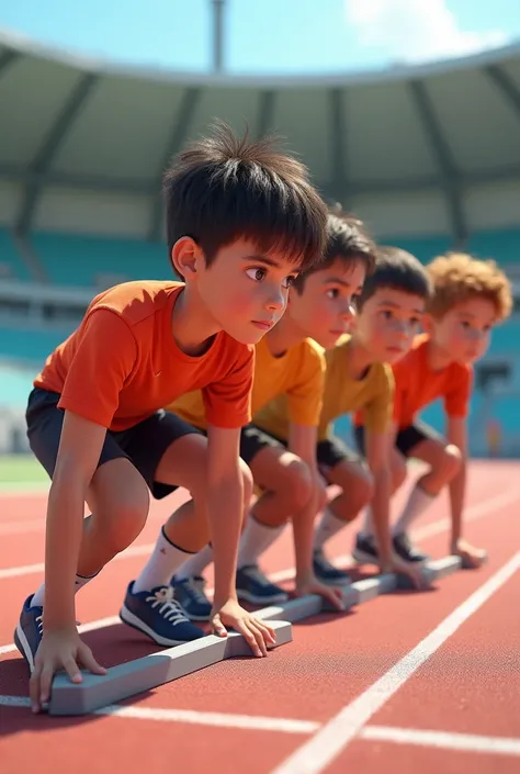 5 Boys ready to run on track