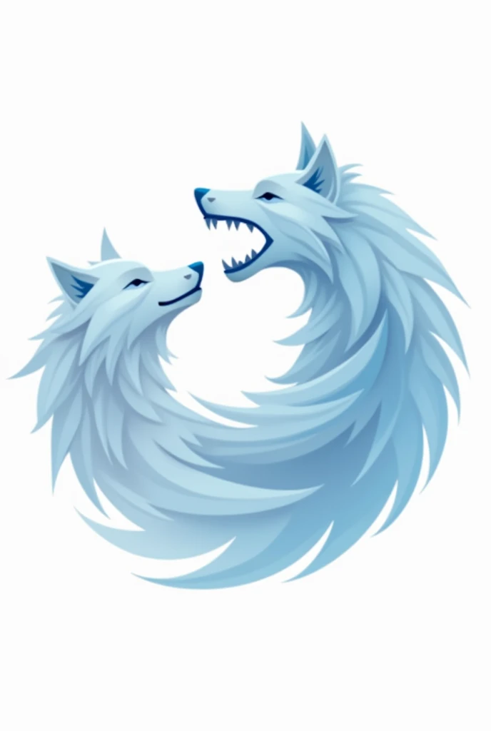 An image that would be used as a logo where there is a wolf and a bird, highlight the white and blue color with the words Justas 024 R.c.A