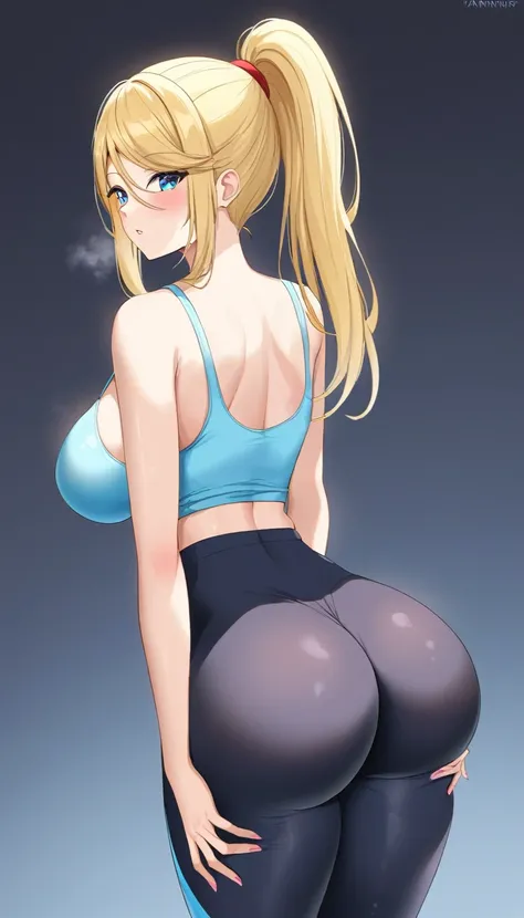 (Samus Aran)(blonde)(1solo)(1girl)((Solo)) ((Masterpiece:1.4)) ((High Quality:1.4)) (Slim thick:1.4)((Perfect Face:1.4)) ((Natural saggy Breasts)) ((Wide Hips:1.2)) ((Narrow Waist)) ((Beautiful))((PONYTAIL Hair)) ((Light Skin)) ((Cute Nose)) ((BLue Eyes)) ...