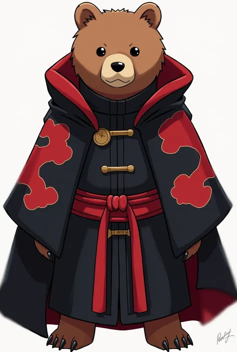 Brown bear in Akatsuki clothing,I want the image to be like bobicraft&#39;s profile picture
,only,that the clothes cover the whole body except the face,and that the clothes are buttoned,That is, you can&#39;t see the belly or the feet. 