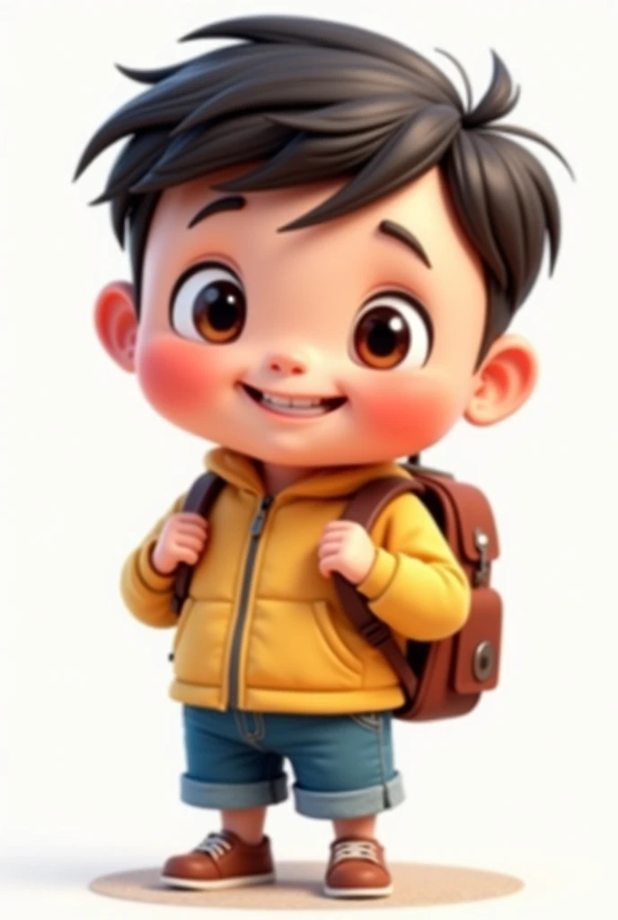 cartoon 3d I need a boy who looks cute and carries a backpack it should be a png image so I can insert it anywhere myself