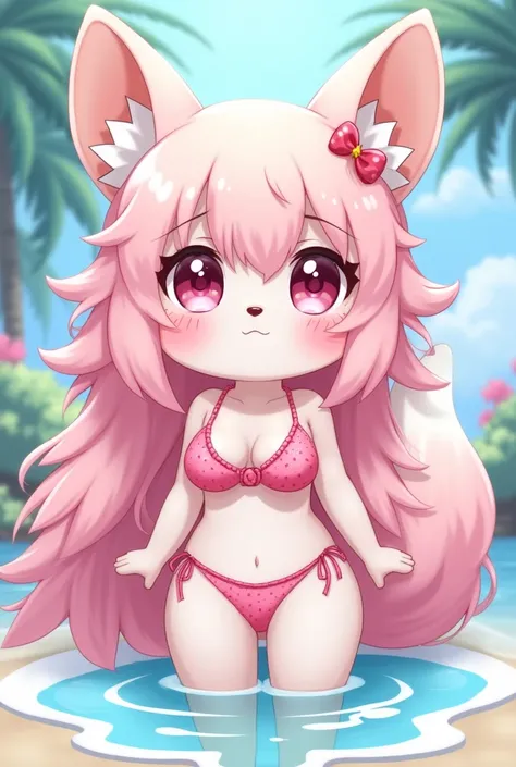 Cute, anime, furry, girl, pink_bikini