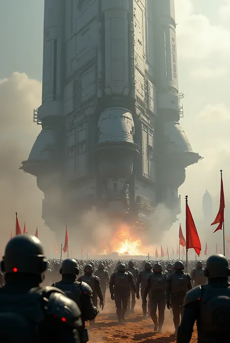 Big army boarding Big spaceships