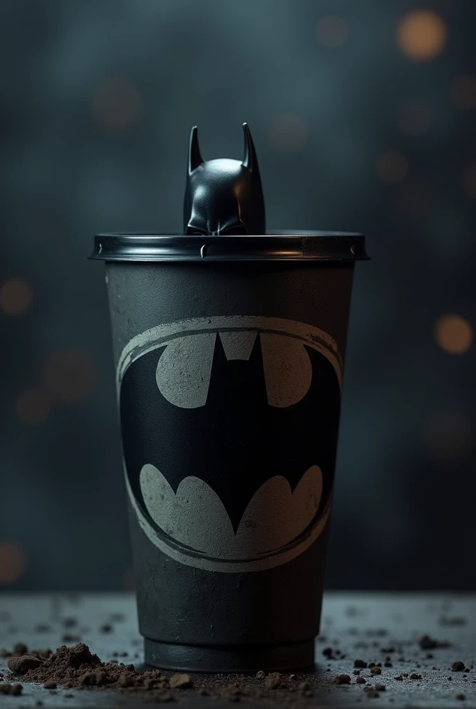 a batman themed cup 