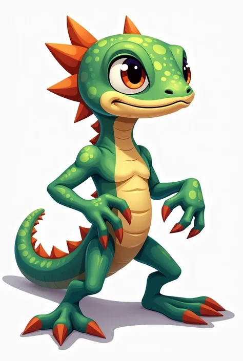 A crypto 2d cartoon logo of a half lizard 