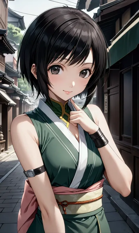 ((final fantasy 7 character yuffie kisaragi,yuffie kisaragi,highest quality, high resolution, perfect pixel, written boundary de...