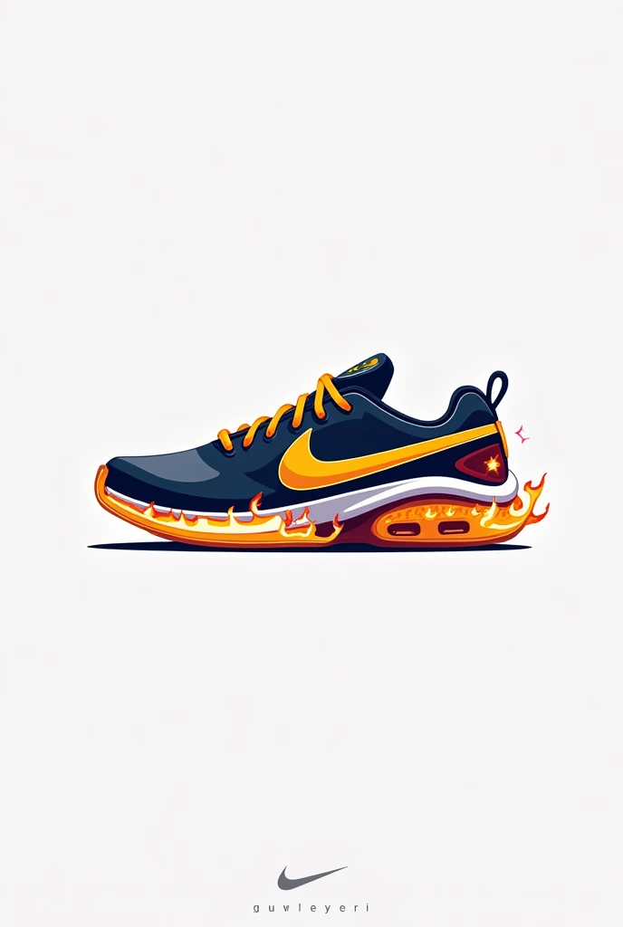 Logo of some sneakers that give you super speed with flames on the sole, which are called quickiks, that are not from the Nike brand
