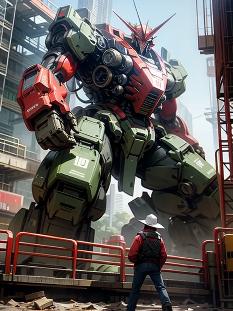 A giant robot that combines construction machinery