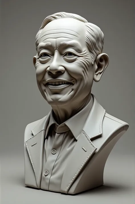 Create a bust of a beautiful and friendly image of engineer newton c. braga