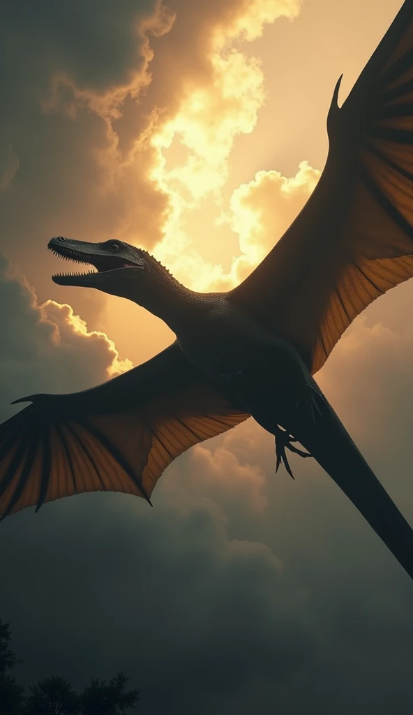 A cinematic image of a giant Pterosaurs