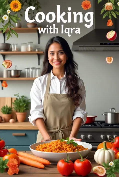 Make a poster with cooking with iqra for YouTube chanal dp