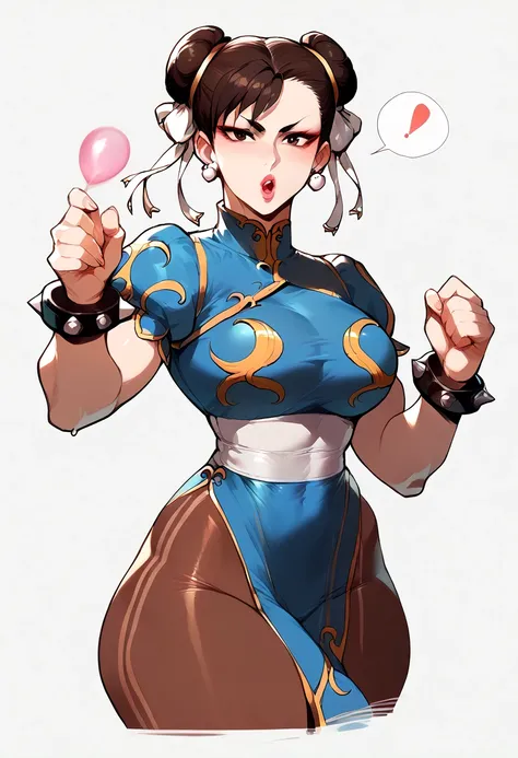 Chun-li desnuda, dynamic pose, blowing kiss