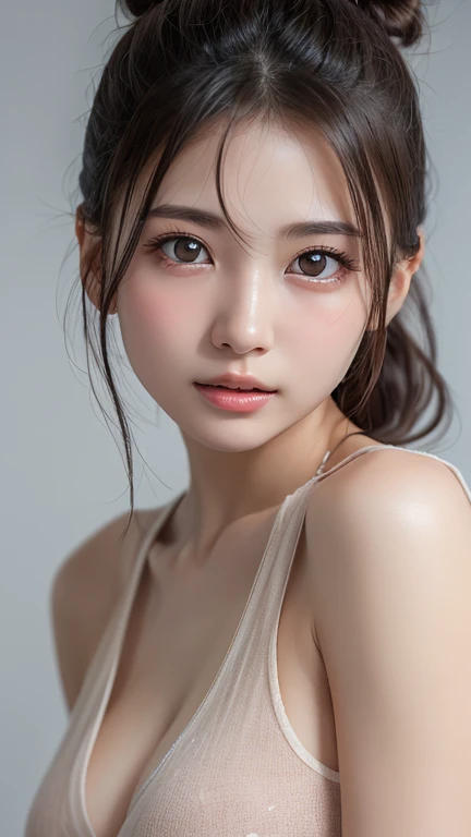 (8k，Highest quality，RAW Photos，超High resolution，High resolution，Attention to detail，Attention to detail，超High resolution)，(((Very beautiful girl)))，(Tank top:1.4)，Realistic atmosphere，Center image，pretty girl，Young Face，Baby Face，Japanese，beautiful girl，Ve...