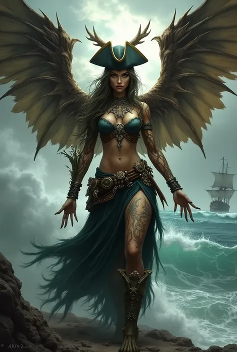 Angel demon Groot female pirate not nude add wings to the same 