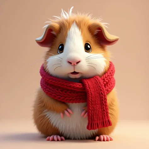 Guinea pig wearing a red scarf 