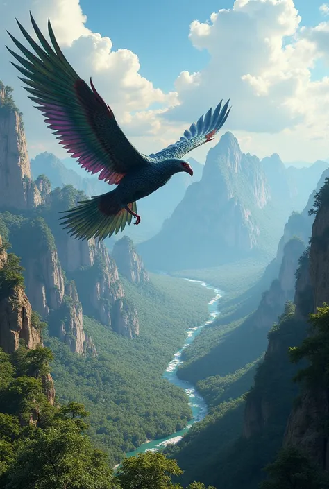 Here is the image based on the story of the majestic Teratonis bird soaring over prehistoric landscapes. Let me know if youd like any adjustments!