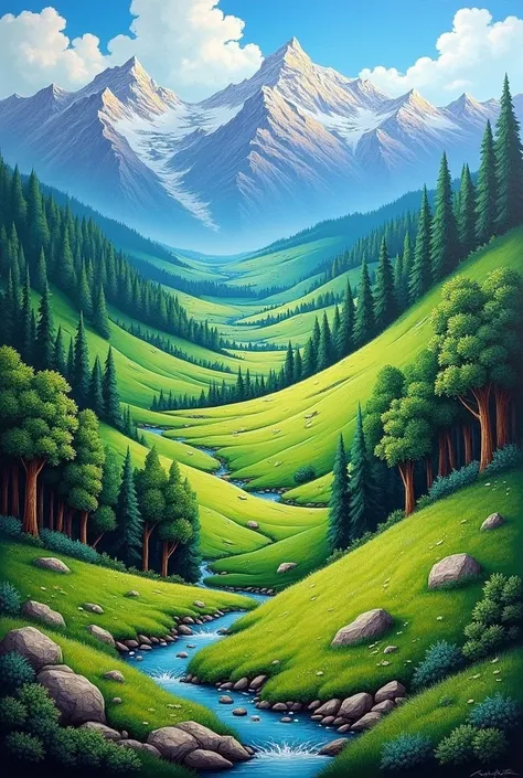 oil painting, use of color,landscape 