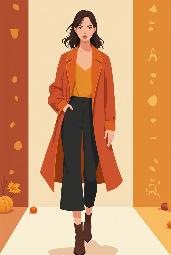 1. The fashion show is based on the fall/autumn season
2. The colour theme should be based on fall colours.
3. Complementary colours can be used if needed.
4. Preferred design style is flat
5. Lines or shapes can be incorporated in design.
6. The focus sho...