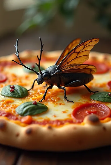 The insect in margareta pizza