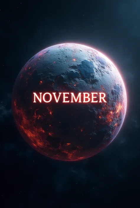 make me a new planet that the world has not seen and add the text that the planet will be named after, the text is November,add text to picture NOVEMBER in picture