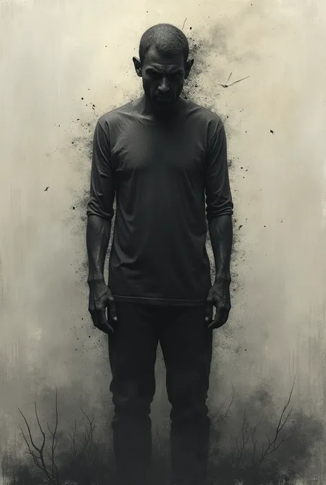 I want a drawing that symbolizes a man&#39;s mental disorders such as depression and anxiety.