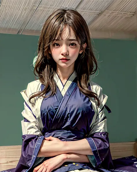 Highest quality, Face Focus, (Depth of written boundary) ,Ultra-high resolution, (Realistic:1.4), RAW Photos, Japanese-style room, alcove, Hanging scrolls
(Portraiture:1.4)
1 Japanese girl, alone, cute, smile, (Brown eyes), Natural Face, (Midi Hair), 
(kim...