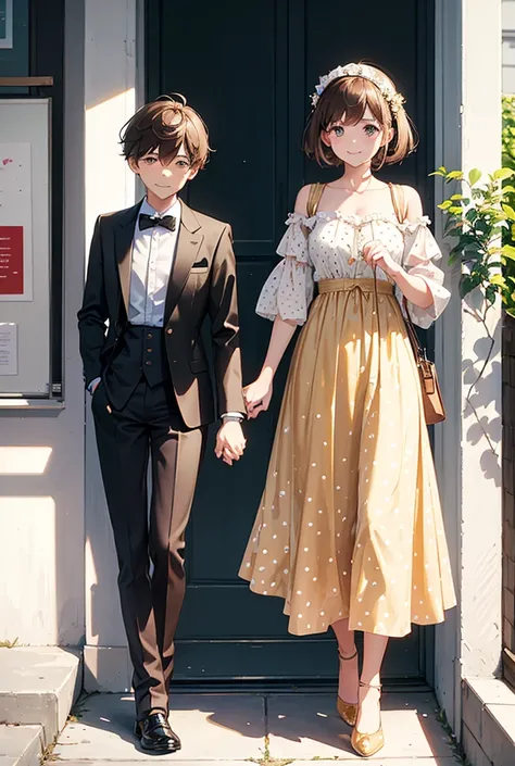 The shoes are worn out , polka dot dress , hair is light brown(light brown) wind combed .
Not dating anyone , goes smiling , as if he is waiting for something , such a beauty 