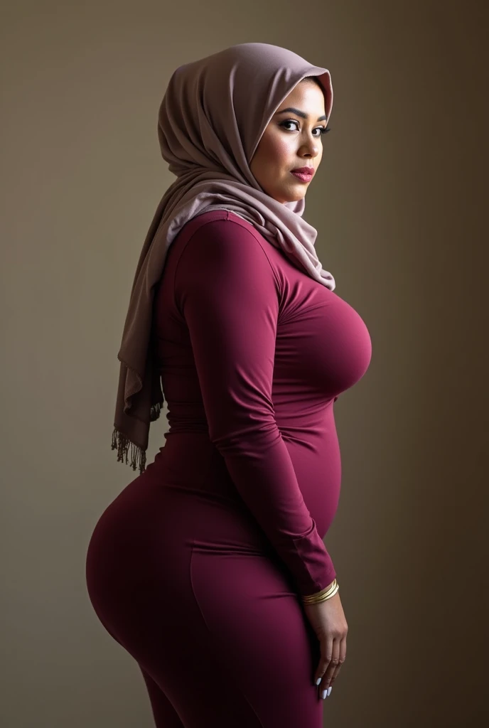 40 year old latina woman in hijab, tetas grandes, big butt, big thighs