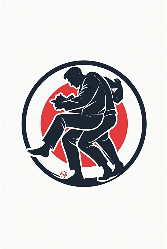 Create a logo for a jiu-jitsu training center with men and women