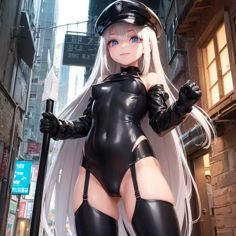 (Little Girl.Cosplay.he is short.Beautiful white skin.Sharp, large eyes.Lean, muscular body.Platinum blonde hair color.Long Straight Hair.Beautiful blue eyes.Thin eyebrows.Dark eyeshadow.Very small breasts.Very thin chest.Narrow waist.Skin is radiant).(Sex...