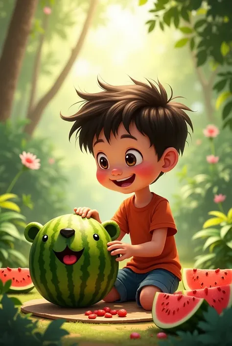 Create a Boy Making a Watermelon Dog