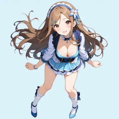 (Full Body Shot:1.5),(独奏), (Standing), 
(masterpiece), (Highest quality), (High resolution), (Very detailed), (Best illustrations), Best Shadow, (so beautiful:0.9), (very cute:0.9), 

(Minase Iori),  girl, 
Dark brown hair, Long Hair, amount, Hair Clip, Br...