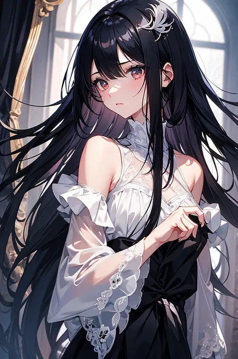 Girl, black hair, long hair, funeral attire, ghost, ghost story, spider lily, night