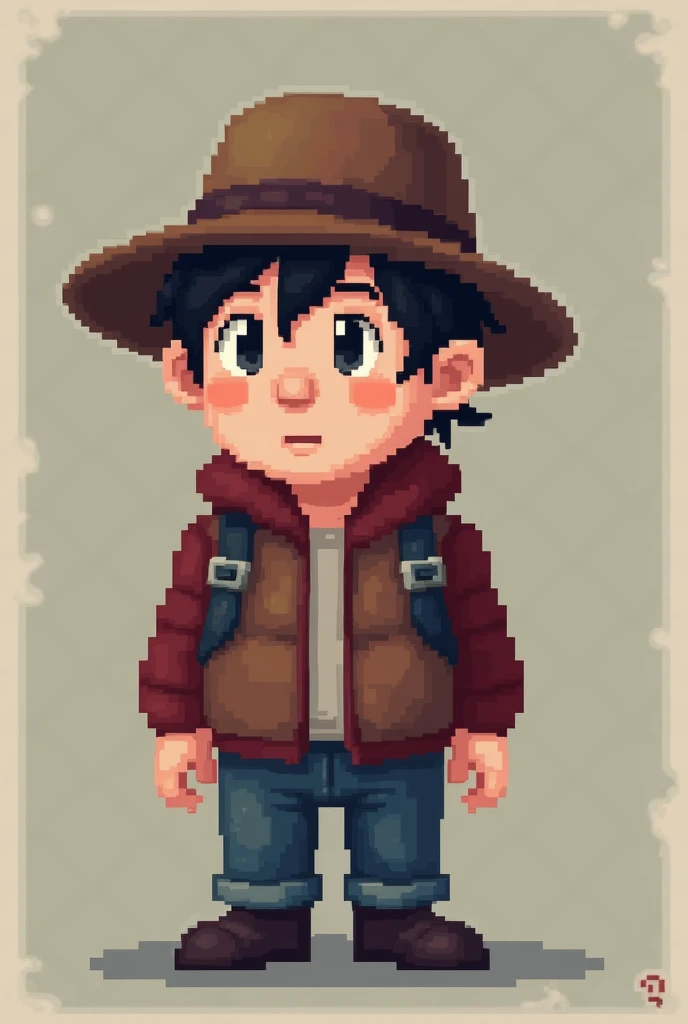 Pixel art　game　main character　　human　hat