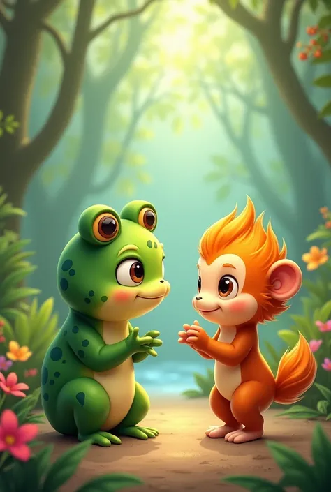 Frogie and chimchar seeing face to face