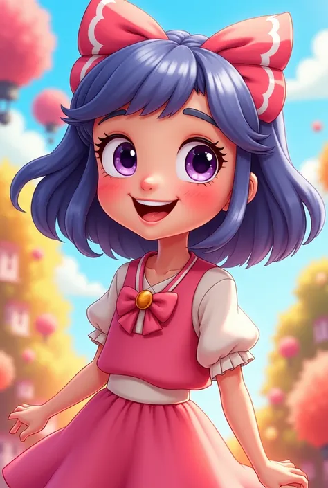 Cartoon girl happy