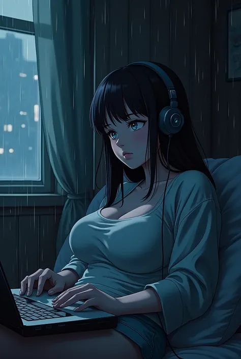 night、Listen to music in a cozy room、Use headphones、2D Anime Style、Low Fidelthaty，Hard Drive、Dark Environment、Emo、that&#39；
It&#39;s raining outside、Large Breasts、You look fine.