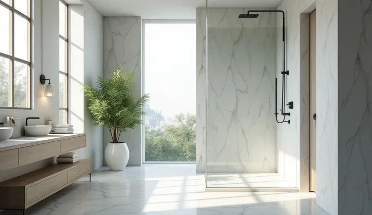 Beautiful bathroom　shower　calm down　No people