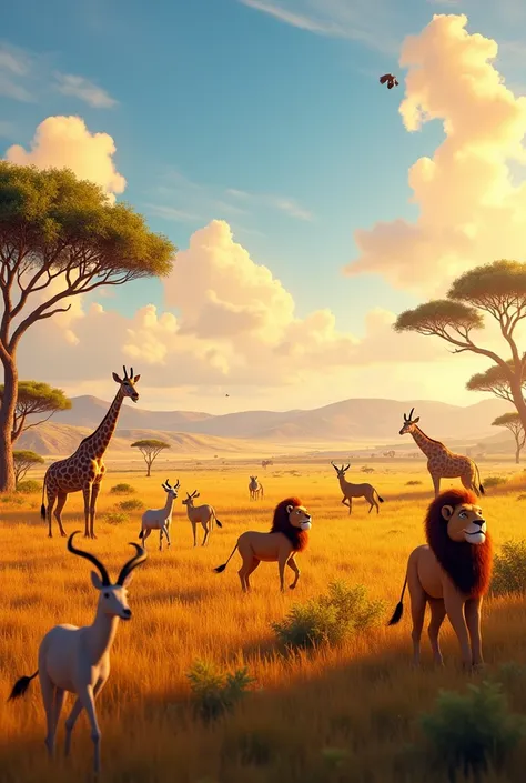 Animated savannah ecosystem image
