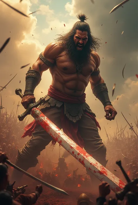 Mahabharat movie story 12 Feet angry gentman on hands big Talwar with Fully blood And war sequence image 