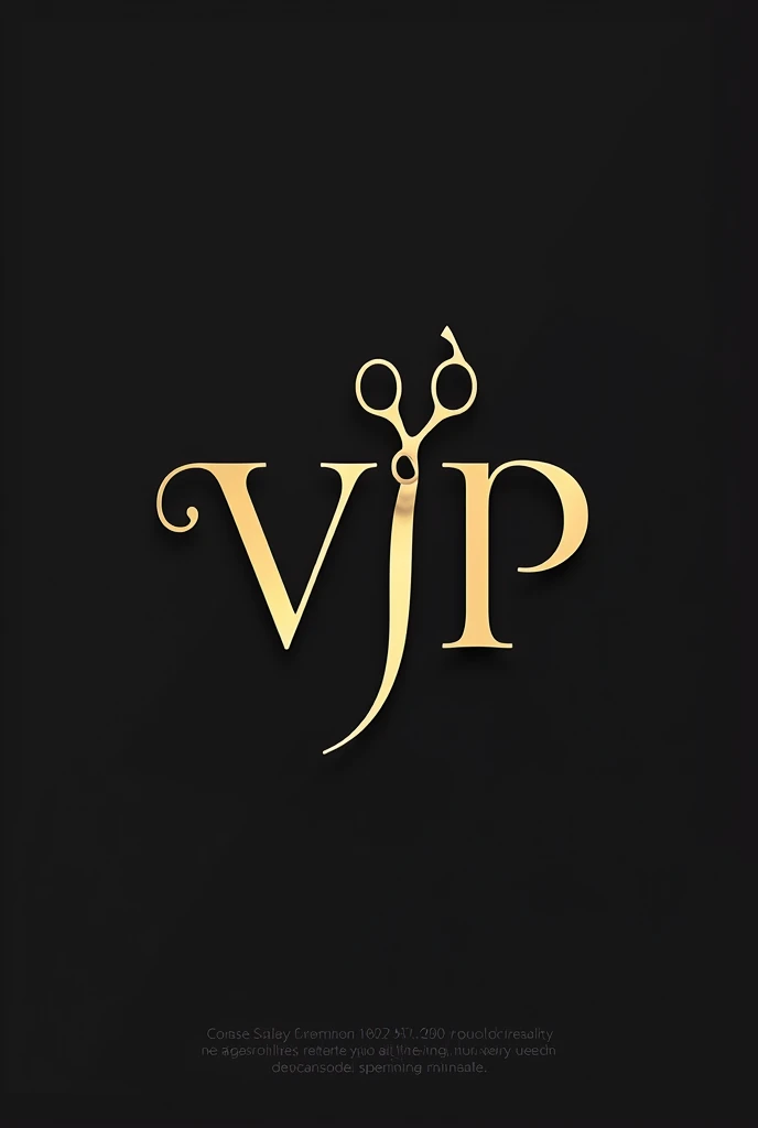 Create a logo for me with modern VIP writing and scissors for a hair salon