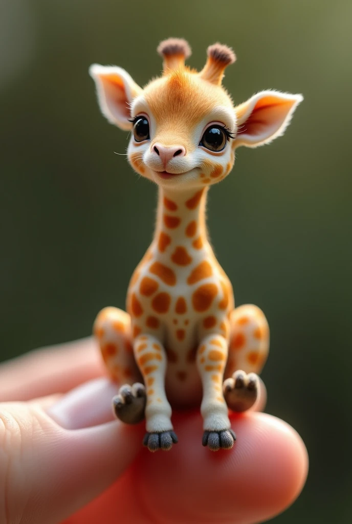 Image Creation

69 Upgrade

Create a hyper-realistic image of a tiny baby giraffe sitting on a human thumb. The giraffe is in

soft fur, and large, gentle eyes. It holds onto the thumb with its tiny, delicate hooves. The scer

giraffe, highlighting its uni...