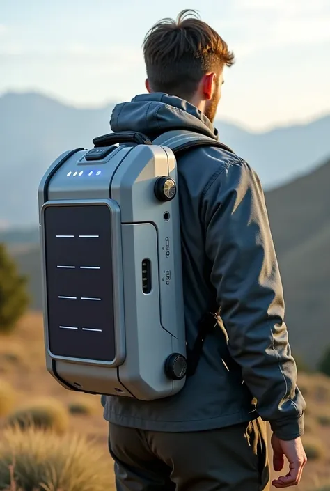 Solar powered portable water purification backpack in the bag
