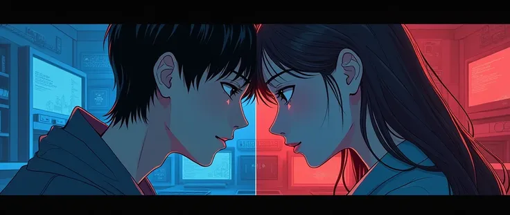 For a cover design that is clearly distanced and uses a Korean manhwa style and looks sharp and realistic, You can follow this guide.: backdrop: Divide the image in half: Half for man and half for female. Use images that represent different places, such as...