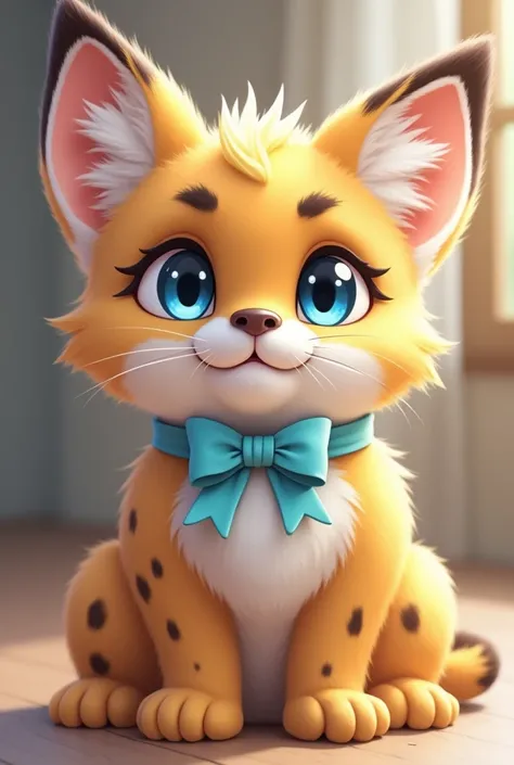 serval　blue eyes　Emopan　fluffyの毛皮　cute, Really big sparkly eyes　Watery upward glance　that&#39;that&#39;I&#39;I&#39;m glad to hear it　I want to play with you　Active　glutton　Gourmet　fluffy　Light blue ribbon around the neck