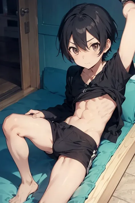 kazuto kirigaya in briefs , boy ,fit , slim , short hair , only male