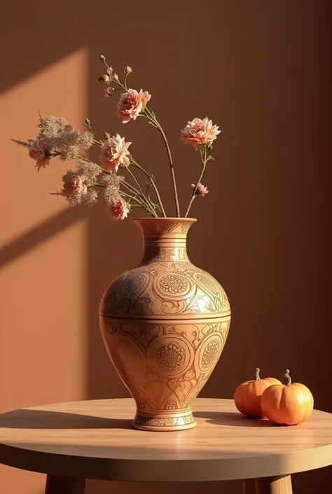 create a background of a Torino vase on a table using an image sent